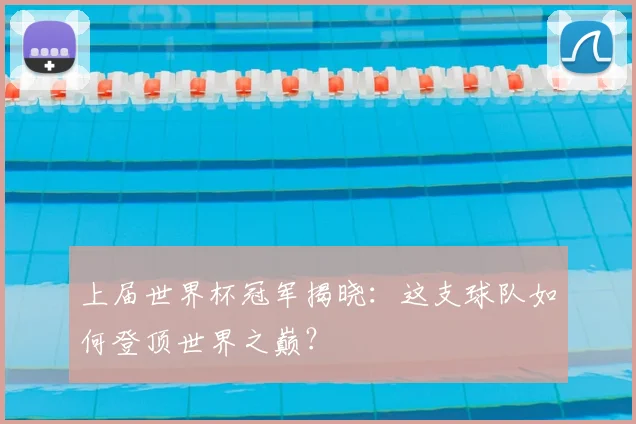 上届世界杯冠军揭晓:这支球队如何登顶世界之巅?